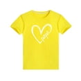 thumbnail image 2 of WREESH Family Matching T-Shirts for Men Fashion Short Sleeve T-Shirts with Playful Heart Graphic Tees for The Whole Family Yellow, 2 of 5