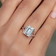 thumbnail image 4 of Gem Stone King 14K White Gold Solitaire Ring Set Emerald Cut Near Colorless 3.55cttw Moissanite, 4 of 6