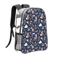 thumbnail image 3 of Susaid Animals And Wildflowers Print Clear Backpack See Through Transparent Plastic Clear Bookbags for School, College, Stadium,Work, 3 of 7