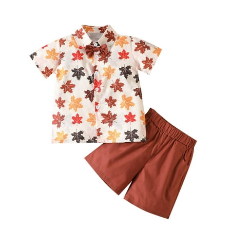 

ASEIDFNSA Conjunto Para Bebe Niño Baby Outfits Boy Toddler Boys Short Sleeve Floral Prints T Shirt Tops Shorts Child Kids Gentleman Outfits