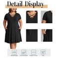 thumbnail image 5 of Cuteduck Womens Plus Size Dress Criss Cross V Neck Short Sleeve Summer Casual Dress 1X-5X, 5 of 9