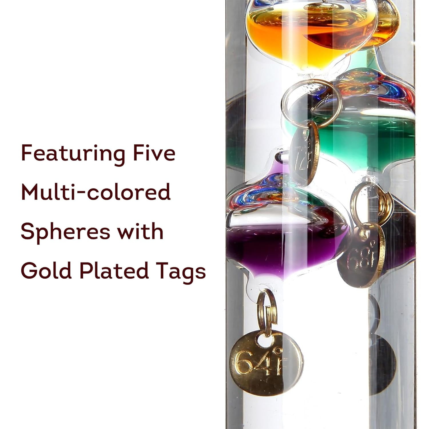 Analog Weather Station with Galileo Thermometer, Precision Quartz Clock & Hygrometer, Fitzroy Storm Glass, Gift for Friends and Family, Holiday Gift, Indoor & Outdoor Décor (7” x 4.4”)