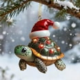 thumbnail image 6 of Uxgjfwu Santa Hat Turtle Ornament, Gold Dust Acrylic Christmas Hanging Decoration, Cute Animal Design for Tree, Gift Package, Party Decor, 6 of 6