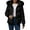 Black, variant on Women's Casual Mid Length Waisted Thick Warm Cotton Down Jacket for Everyday Winter Wear and Comfort L Size Green