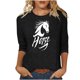 thumbnail image 3 of TaTaai Womens 2026 New Year Celebration Print Three Quarter Sleeve Top Round Neck Casual Blouse Holiday Festival Party Wear Gift, 3 of 5