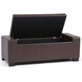 thumbnail image 2 of Simpli Home Laredo Faux Leather Storage Bench in Chocolate Brown, 2 of 7