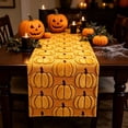 thumbnail image 6 of Halloween Table Runner,Pumpkin Printed Long Fabric Table Cover,Foldable Multi Use Cloth for Dining Sideboard Sofa Fall Holiday Styling(Yellow), 6 of 9