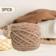 thumbnail image 6 of EHJRE 3 Skeins Chunky Chenille Yarn 70M Long for Throw Blanket Crocheting Knitting Khaki, 6 of 9