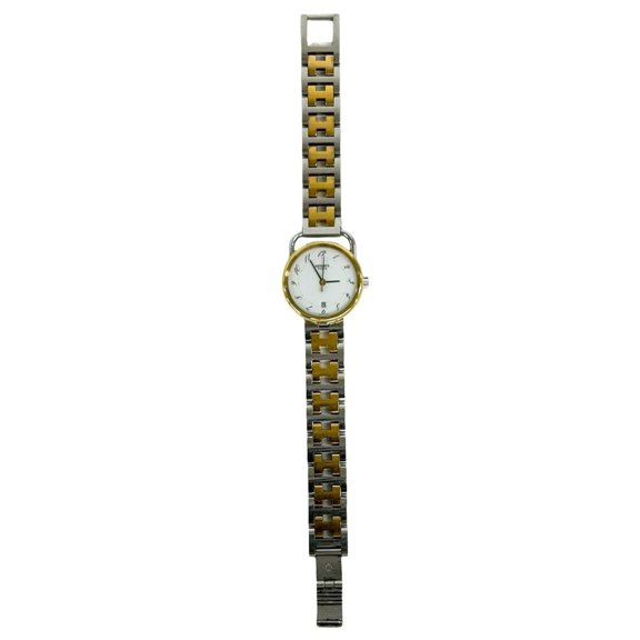 Pre-Owned HERMES Vintage Profile GP Stainless Steel Quartz Watch Gold 32947