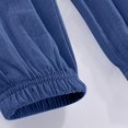 thumbnail image 7 of Domuza Boys Cotton Linen Pants Boys Girls Summer Casual Trousers Lightweight Plain Baggy Sweatpants Elastic Waist Joggers Dark Blue 100, 7 of 7