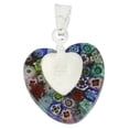 thumbnail image 4 of GlassOfVenice Murano Glass Millefiori Heart Pendant - Silver Multicolor, 4 of 5