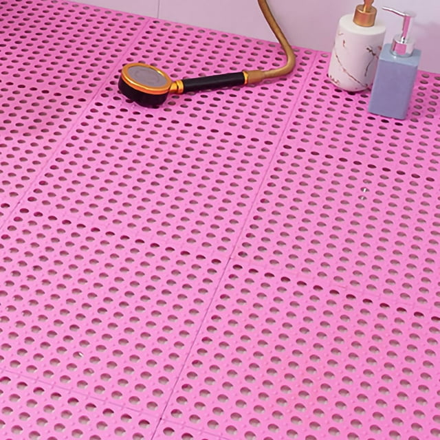 Tapetes de plástico, tapetes de piso con ventosa de 10 piezas, tapetes de baño de mosaico, parte superior de la línea