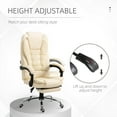 thumbnail image 4 of HOMCOM Executive Office Chair PU Leather Reclining Chair with Arms White, 4 of 10