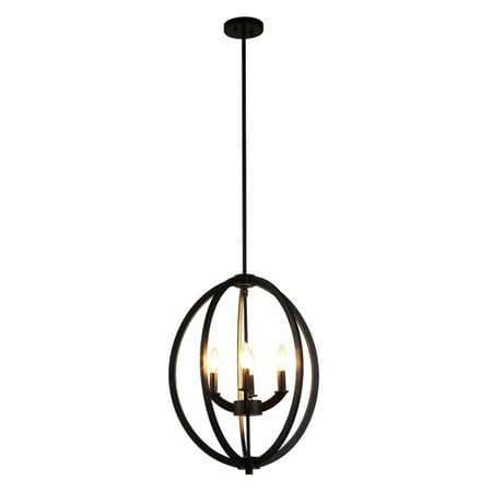 OVE Decors Dura 4-Lights LED Black Pendant Light