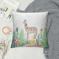 thumbnail image 2 of MLJA  Throw Pillow Cover Llama Cactus Hand Drawn Cute Animal Alpaca Boho Tribal Design High Land Plants Decor Lumbar Pillow Case Cushion for Sofa Couch Bed Standard Queen, 2 of 5