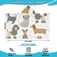 thumbnail image 2 of Cartoon Dog Hooded Bath Towel，50"x30" for Ages 3 To 12 Kids, Quick Dry Lightweight Soft Microfiber Hood Beach Towel Cover Up for Kids, 2 of 7
