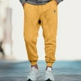 thumbnail image 5 of Dalix Astronaut Embroidery Washed Midweight Jogger Fleece Sweatpants Soft Lounge Pant Drawstring Waistband Pockets Mens in Mustard 2XL XX-Large, 5 of 5