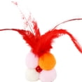 thumbnail image 1 of Cat Chew Ball Plush Interactive Cat Faux Feather Ball Kitten Play Ball with Bell, 1 of 10