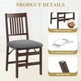thumbnail image 4 of EOP Folding Dining Chairs Set of 2, Wooden Foldable Dining Room Chairs for Kitchen & Small Spaces, Mid Century Modern Upholstered Kitchen chairs, No Assembly Required, Dark Gray, 4 of 11