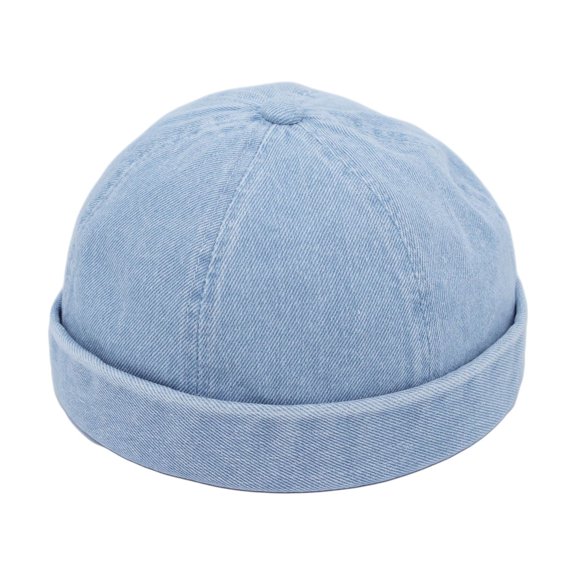 WITHMOONS Brimless Denim Watch Cap Docker Hat Adjustable JD51326 (Lightblue)