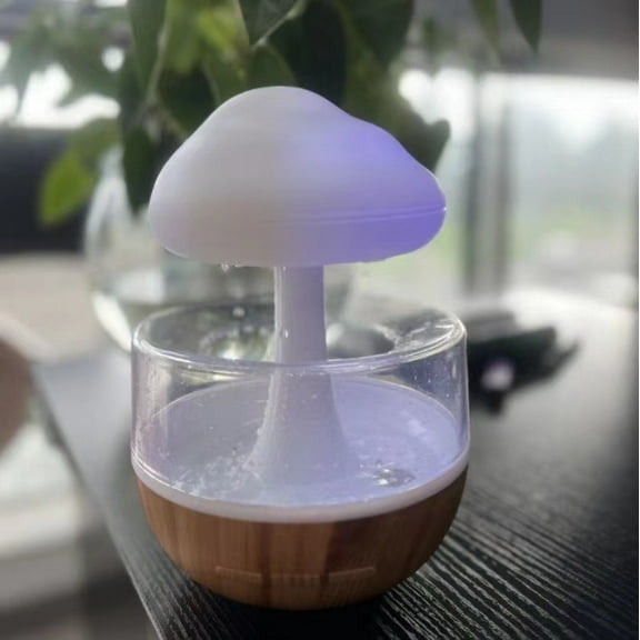 Cloud Night Light Aromatherapy Essential Oil Diffuser Micro Humidifier Desk Fountain Bedside Sleeping Relaxing Mood Water Drop Sound