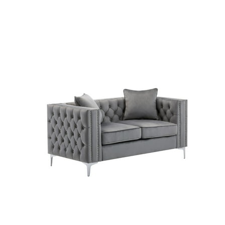 Newboti Furniture Lorreto 63" Gray Velvet Loveseat 20664