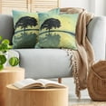 thumbnail image 5 of Ambesonne Tree Throw Pillow Cover 2 Pack, Reflections on Water Sun, 16", Yellow Green, 5 of 7
