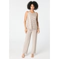 thumbnail image 6 of Roaman's Women's Plus Size Plus-Size 3 Piece 3/4 Sleeve Foil Lace Duster Pant Set, 6 of 6