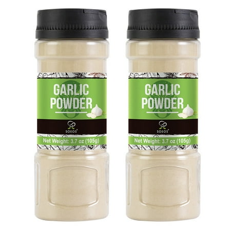 Soeos Garlic Powder, 2 Packs, total weight 7.4 oz, Garlic Powder Spice, Garlic Seasoning