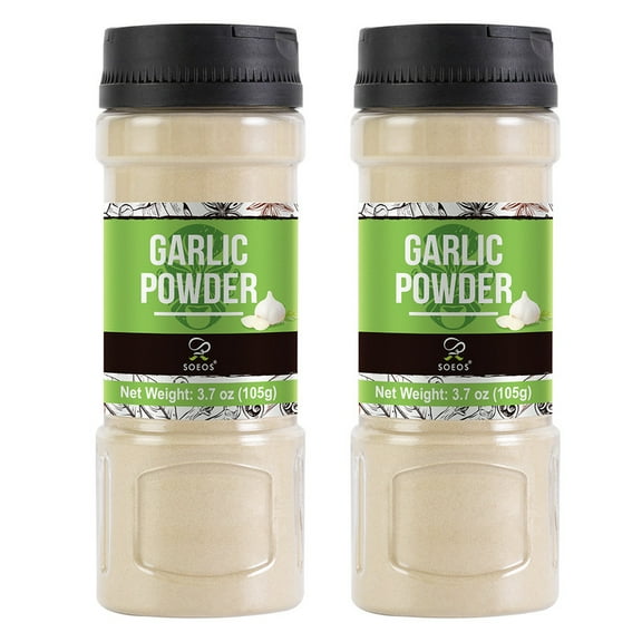 Soeos Garlic Powder, 2 Packs, total weight 7.4 oz, Garlic Powder Spice, Garlic Seasoning