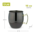 thumbnail image 3 of True Stainless Steel Moscow Mule Mugs, Cocktail Cups, 16 oz Set of 2, Black, 3 of 6