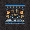 thumbnail image 4 of Inktastic Happy Hanukkah Sweater Style Design with Menorah and Dreidel Women's Plus Size T-Shirt, 4 of 5