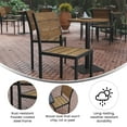 thumbnail image 6 of Flash Furniture Finch Commercial Grade Armless Patio Chair, Stackable Side Chair with Faux Teak Poly Slats and Metal Frame, Natural/Gray, 6 of 12