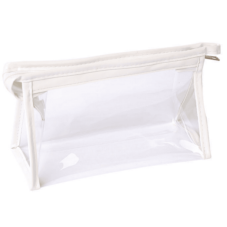 4 Pcs Clear PVC Pencil Case with Zipper,Travel Toiletry Bag, Portable  Transparent Big Capacity Pencil Bag Makeup Pouch,Black and White