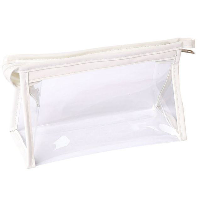 Adorable neceser portátil resistente al agua, neceser transparente para maquillaje con bolsillo con cremallera de acceso rápido, estuche para cosméticos transparente de diseño de doble capa de