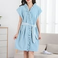thumbnail image 5 of Censtreet Women's Thickened Sleeveless Fleece Plaid Drying Absorbent Bandage Bathrobe Robes, 5 of 5