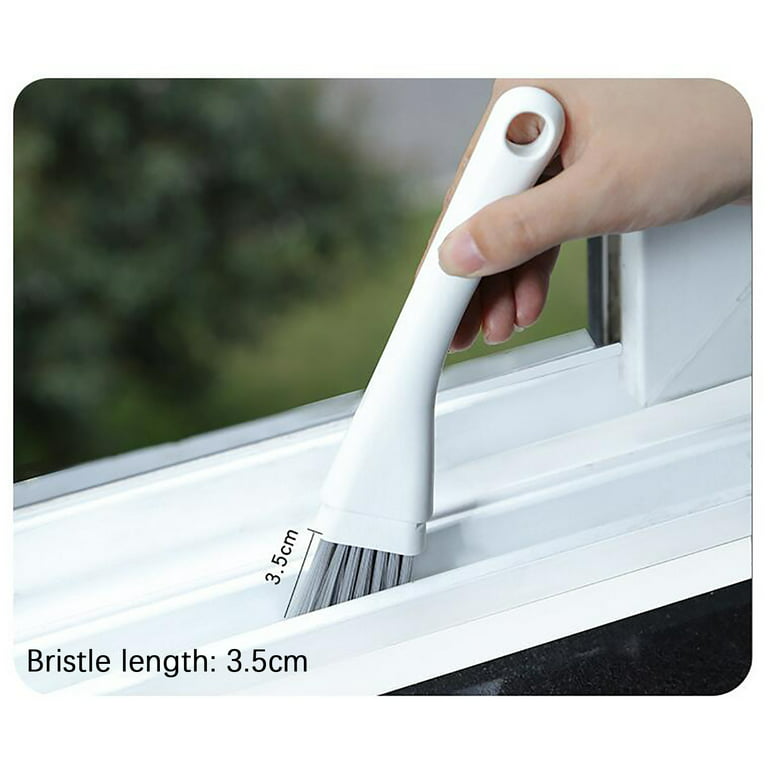Solacol Window Cleaning Brush Flat Head Brush Window Cleaning Small Brush Multi-function Long Handle Window Brush, Size: 19, Gray
