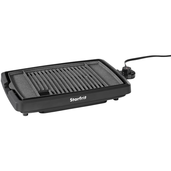 THE ROCK by Starfrit 16 In. x 10 In. Indoor Smokeless Electric BBQ Grill