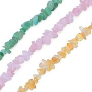 Natural Chip Stone Beads,Gemstones Beads Chakra Chip Stones Crushed Pieces Irregular Shaped Healing Drilled Loose Beads for Earring Bracelet Jewelry Making Home Decoration(3 Color)