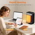 thumbnail image 6 of OSTBA Portable Space Heater for Indoor Use, 1500W Ceramic Electric Heater with ECO Thermostat, 70° Oscillation, Remote & 24H Timer, Safe Quiet Room Heater for Bedroom, Office, Desk, ETL Listed, 6 of 7