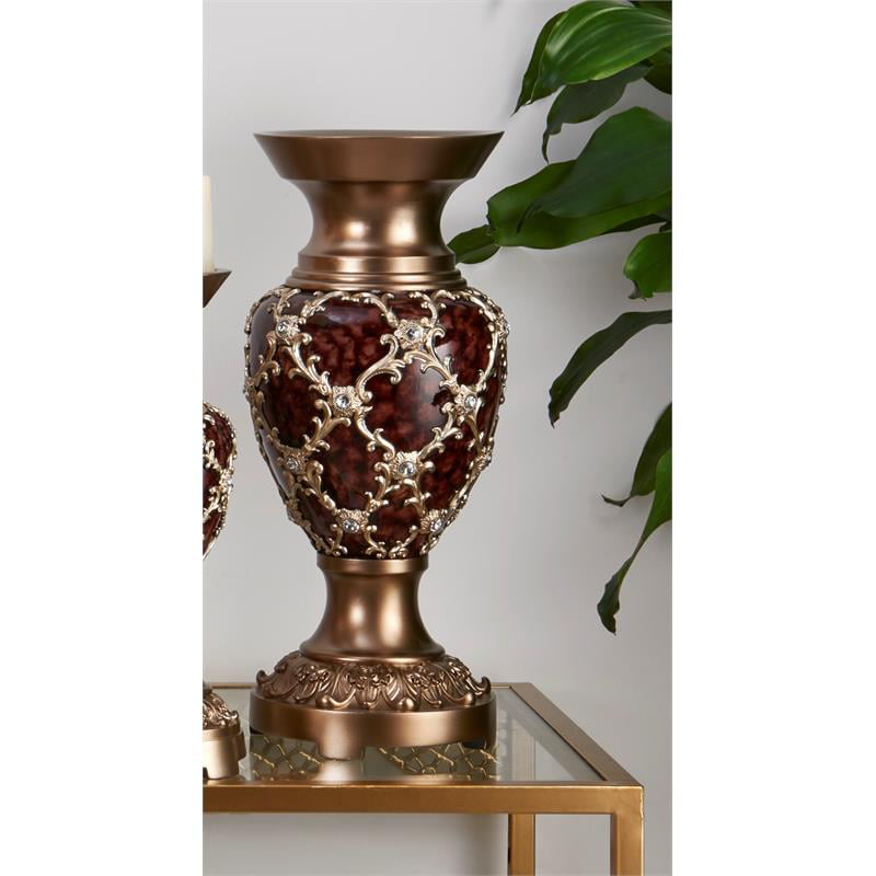 Bronze and Gold Brown OK Lighting Curvae Decorative Vase
