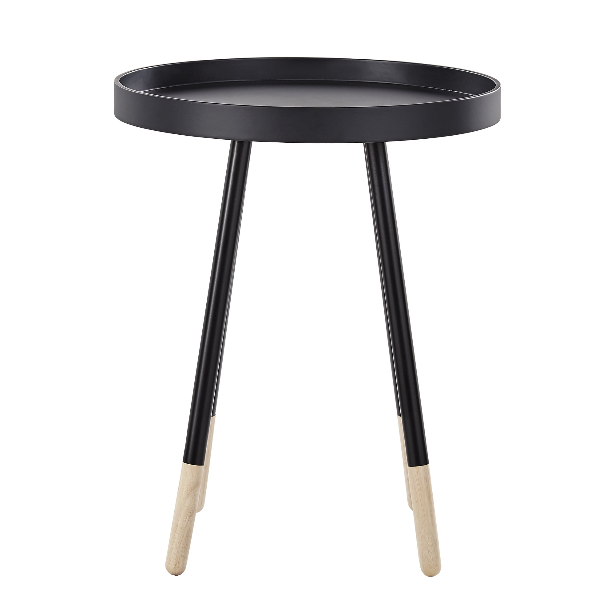 Weston Home Chelsea Lane Round Top Tray End Table, Black