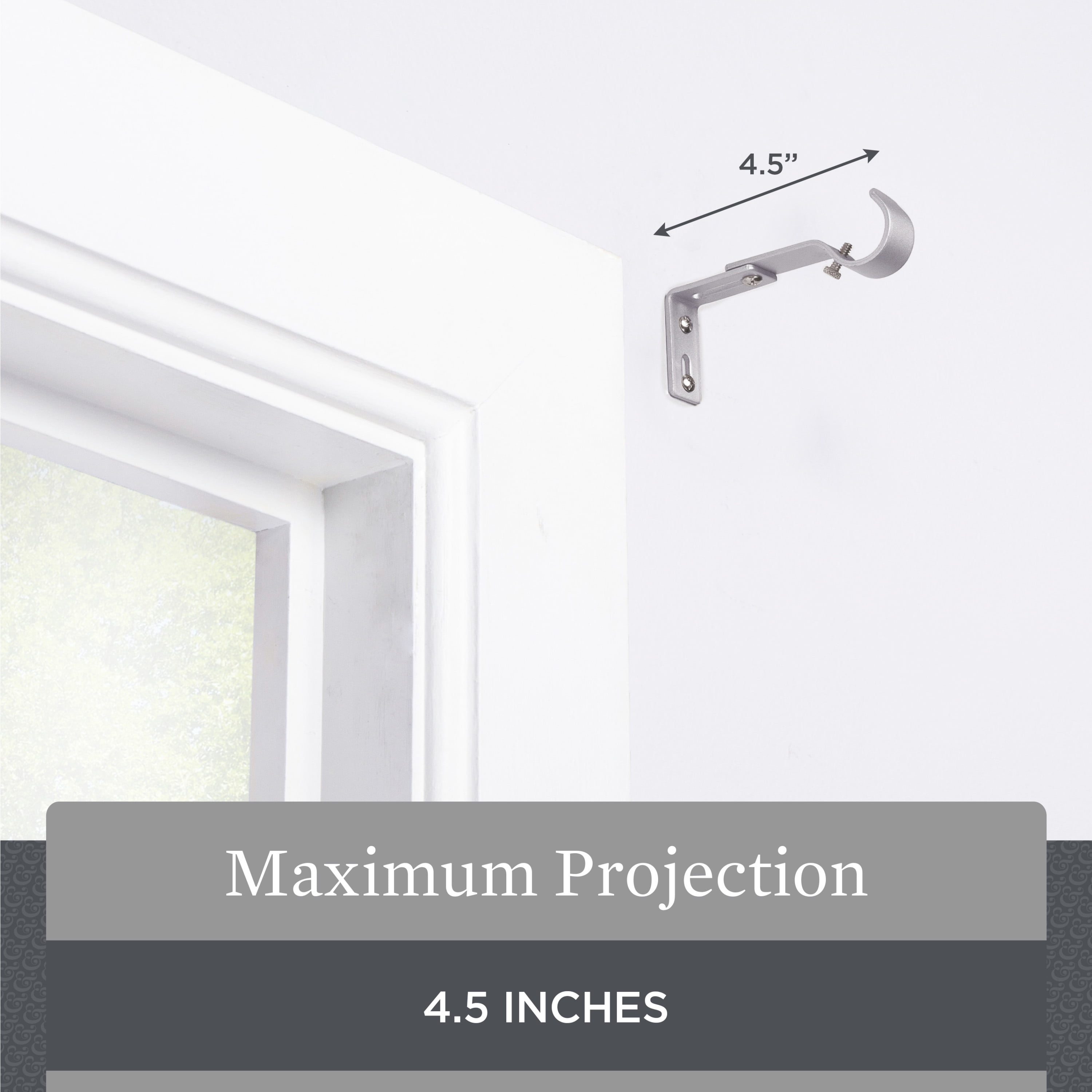 Better Homes \u0026 Gardens - Brandclub - Better Homes \u0026 Gardens Metal  Adjustable Curtain Rod Brackets in Brushed Nickel, 3/4 to 1 Inch Diameter, image size:3000x3000