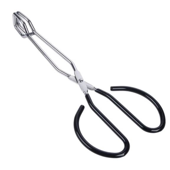 Stainless Steel Scissor Tongs,Heavy Duty Cooking Tongs with Soft Handles,25 CM Extra Long Scissor Tongs,Kitchen Grilling Tongs for Barbecue,Scissor Tongs with Comfortable Handle for Grilling (Silver)