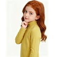 thumbnail image 6 of LIJCC Girls Mock Turtleneck Long Sleeve Thermal Shirts Slim Fit Casual Trendy Solid Color Soft Base Layer Top Tee(Yellow,11-12 Years), 6 of 6