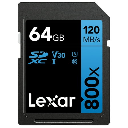 UPC: 0843367126897 | Lexar LSD0800064G-BNNNU High-Performance 800x SDHC/SDXC UHS-I Card BLUE Series (64 GB)