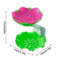 thumbnail image 2 of Double Layer Soap Dish Holder for Shower Cute Lotus Shape Adhesive Tray Wall Mounted No-Drilling Drain Soap Box Soap Rack for Bathroom Bathtub Kitchen Organization, 2 of 8