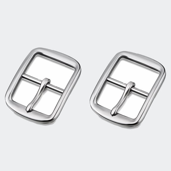 BlinkLLX 2 Pcs 1.5 Inch Buckles Stainless Steel Square Belt Buckles for Men Wide Heavy Duty Silver Leather Craft Accessories
