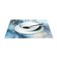 thumbnail image 3 of Blue Marble 4 PCs Placemats Set Linen Non-Slip Table Mat Rectangular Washable for Dining Kitchen Party 12"x18", 3 of 8