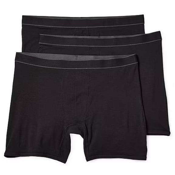 2X Large - Stafford Super Soft Big and Tall Mens 3 Pack Boxer Briefs - Black